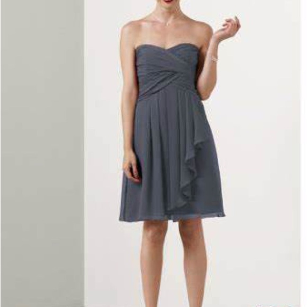 ❤️David’s Bridal Bridesmaid dress - style F14847 Size 12 NWT Malibu - Picture 8 of 10